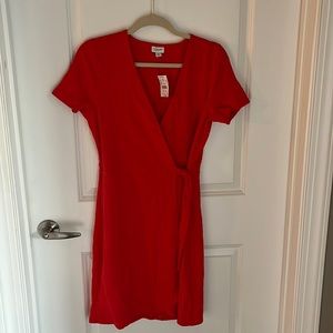 NWT red j-crew wrap dress